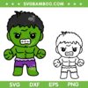 Hulk Chibi SVG, Avengers Heroes Baby Hulk SVG, Superhero Baby Hulk DXF SVG PNG EPS