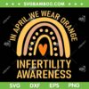 In April We Wear Orange Infertility Awareness SVG PNG, Rainbow Infertility Awareness SVG, We Wear Orange DXF SVG PNG EPS