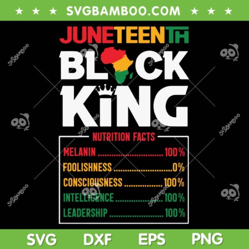 Juneteenth Black King Nutrition Facts SVG PNG, Black King Africa SVG, Melanin Nutrition Facts DXF SVG PNG EPS