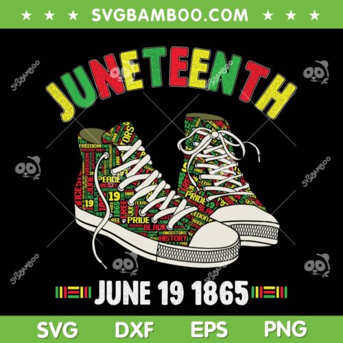 Juneteenth Shoes SVG PNG, Black History Month Shoes 1865 SVG, Juneteenth 1865 DXF SVG PNG EPS