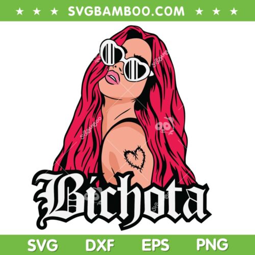 Karol G Red Hair SVG PNG, La Bichota Heart Tattoo SVG, Karol G Song DXF SVG PNG EPS