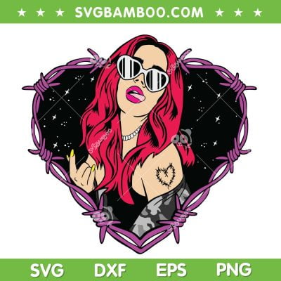 Karol G Red Hair SVG PNG, Karol G Red Heart Tattoo SVG, Bichota Karol G DXF SVG PNG EPS