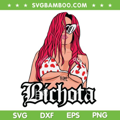 Karol G Red Hair SVG PNG, La Bichota SVG, Karol G Hope Tattoo DXF SVG PNG EPS