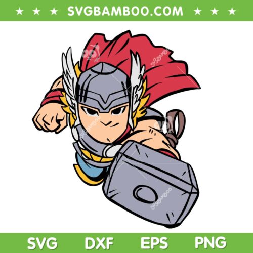 Kids Thor Chibi SVG PNG, Baby Thor SVG, Avengers Thor Chibi DXF SVG PNG EPS