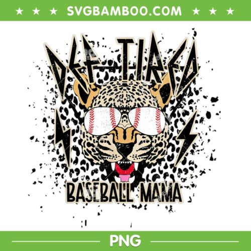 Leopard Def Tired Baseball Mama PNG, Mom Baseball Def Tired PNG, Sport Mom PNG