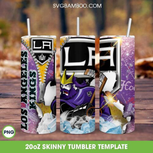 Los Angeles Kings 20oz Skinny Tumbler PNG, NHL Los Angeles Kings Tumbler Wrap, Hockey Teams Tumbler Template Sublimation
