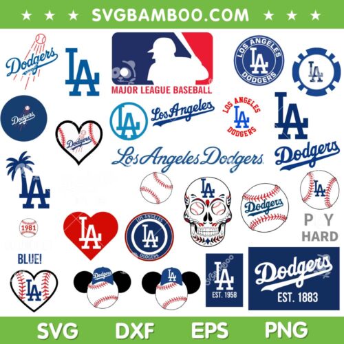 Los Angeles Dodgers SVG Bundle, Dodgers Est 1883 SVG Bundle, LA Football DXF SVG PNG EPS