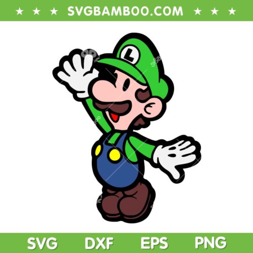 Luigi Super Mario Bros SVG PNG, Super Mario Luigi SVG, Mario Characters DXF SVG PNG EPS