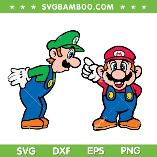 Mario And Luigi SVG PNG, Super Mario Bros Movie SVG, Super Mario Layered DXF SVG PNG EPS