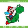 Mario And Yoshi SVG PNG, Super Mario Riding Dinosaur SVG, Mario Riding Yoshi DXF SVG PNG EPS