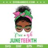Messy Bun Free Ish Juneteenth SVG PNG, Black Womens Sunglasses SVG, Juneteenth 1865 SVG PNG EPS