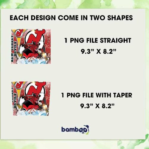New Jersey Devils Tumbler Wrap, New Jersey Devils Logo Tumbler Template Sublimation, Hockey Teams Logo 20oz Skinny Tumbler PNG
