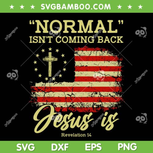 Normal Isn't Coming Back Jesus Is Revelation 14 SVG PNG, Jesus Cross SVG, Christian DXF SVG PNG EPS