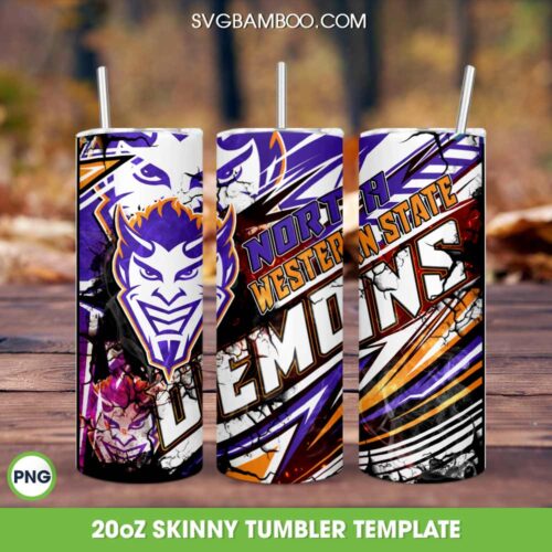Northwestern State Demons Basketball Tumbler Wrap PNG, Northwestern State University Tumbler Template Sublimation, HBCU Teams 20oz Skinny Tumbler PNG