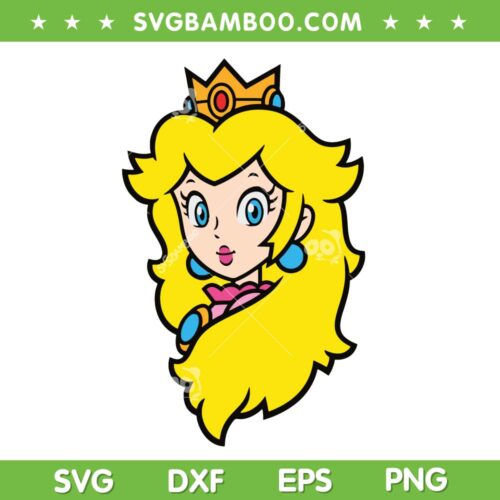 Princess Peach SVG PNG, Super Mario Princess SVG, Nintendo Super Mario Princess DXF SVG PNG EPS
