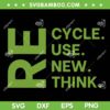 Earth Day Quote 2023 SVG PNG, Recycle Reuse Renew Rethink SVG, Crisis Environmental Activism DXF SVG PNG EPS