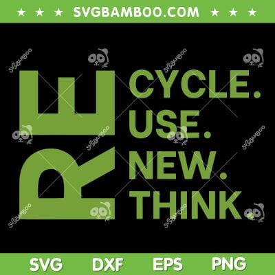 Earth Day Quote 2023 SVG PNG, Recycle Reuse Renew Rethink SVG, Crisis Environmental Activism DXF SVG PNG EPS