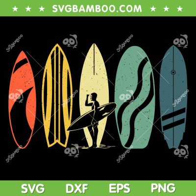 Retro Best Surfboard SVG PNG, Surfing Surfer SVG, Vintage Surfboard DXF SVG PNG EPS