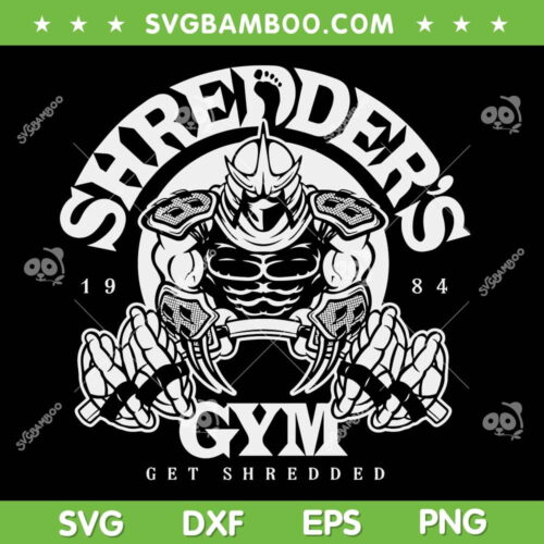 Shredder's Gym 1984 SVG PNG, Get Shredder's SVG, Gym Fitness DXF SVG PNG EPS