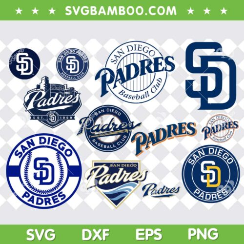 San Diego Padres SVG Bundle, San Diego Padres Logo SVG Bundle, MLB Sport DXF SVG PNG EPS
