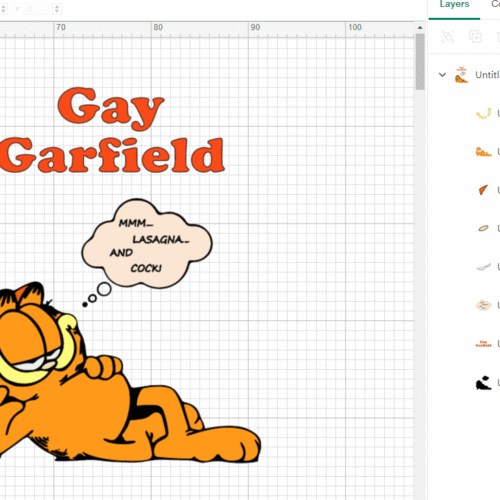Gay Garfield SVG PNG, Mmm Lasagna And Cock SVG, Funny LGBT Garfield DXF SVG PNG EPS Gay Garfield Cricut SVG PNG