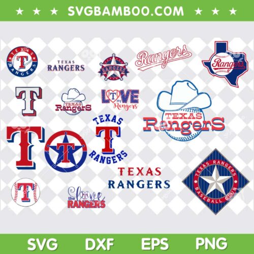 Texas Rangers SVG Bundle, Texas Rangers Logo SVG Bundle, MLB Football Team DXF SVG PNG EPS
