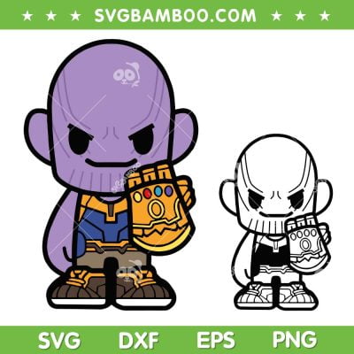 Thanos Chibi SVG PNG, Kids Avengers Thanos SVG, Marvel Chibi Thanos DXF SVG PNG EPS