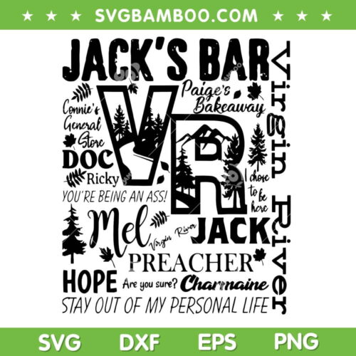 Virgin River Jacks Bar Vintage SVG PNG, Jacks Bar VR SVG, Virgin River 5 DXF SVG PNG EPS