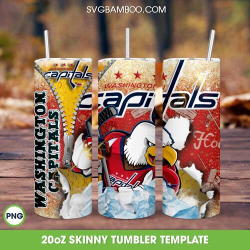 Washington Capitals Tumbler Wrap, Washington Capitals Logo Tumbler Template Sublimation, NHL Logo 20oz Skinny Tumbler PNG
