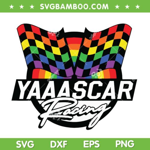 Yaaascar Racing SVG PNG, Yasscar LGBT Gay SVG, Race Car LGBT DXF SVG PNG EPS