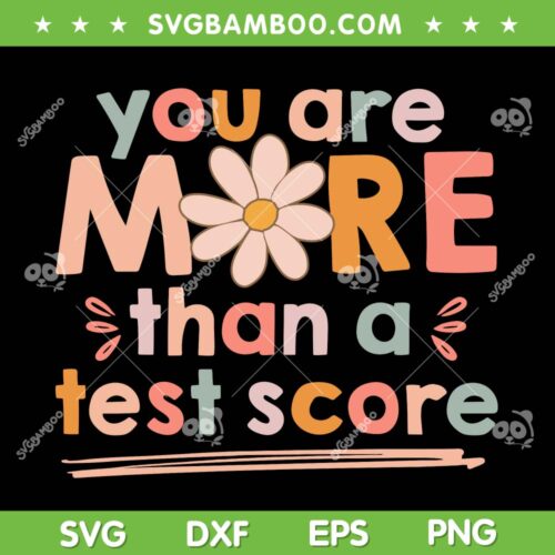 You Are More Than A Test Score SVG PNG, Teacher Testing Day Groovy SVG, Test Day 2023 DXF SVG PNG EPS 