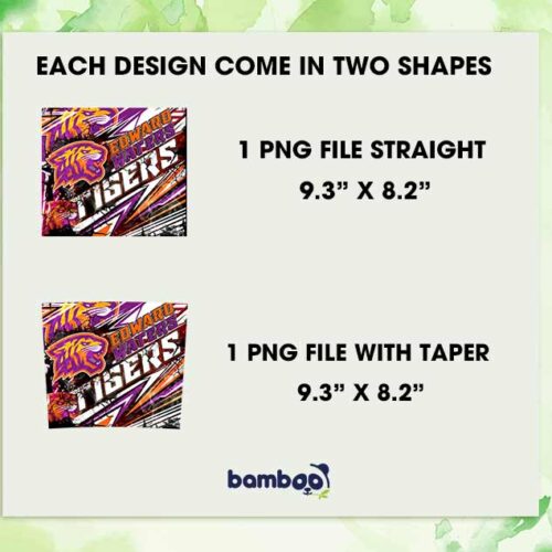 Edward Waters Tigers Basketball Tumbler Wrap PNG, Tigers Basketball Logo Tumbler Template Sublimation, Edward Waters HBCU 20oz Skinny Tumbler PNG