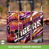 Edward Waters Tigers Basketball Tumbler Wrap PNG, Tigers Basketball Logo Tumbler Template Sublimation, Edward Waters HBCU 20oz Skinny Tumbler PNG
