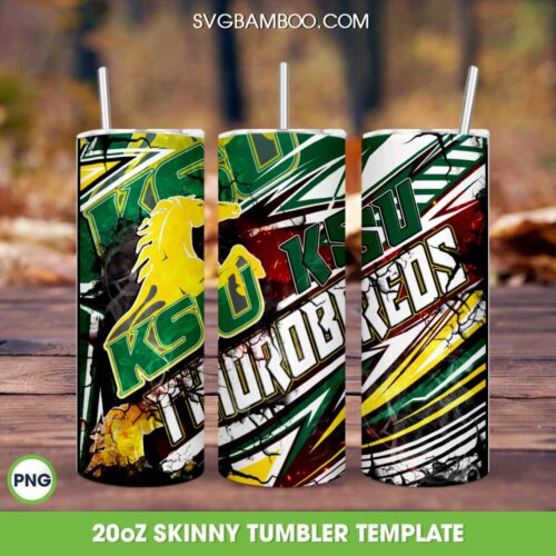 Kentucky State Thorobreds Basketball Tumbler Wrap PNG, Kentucky State University Tumbler Template Sublimation, HBCU Basketball KSU 20oz Skinny Tumbler PNG