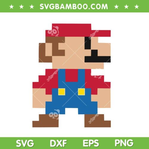 Mario Pixel SVG PNG, Super Mario Bros Pixel SVG, Super Mario Characters DXF SVG PNG EPS