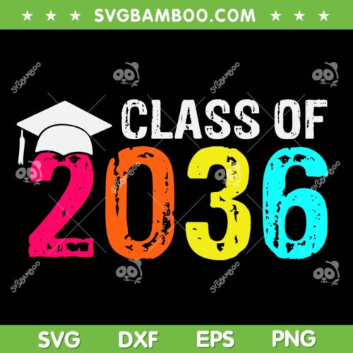 Retro Class Of 2036 SVG PNG, Kindergarten Pre K Graduation SVG, Seniors 2036 DXF SVG PNG EPS