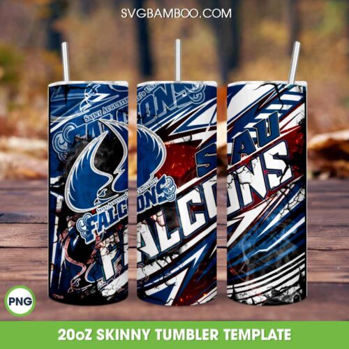 Saint Augustines University Basketball Tumbler Wrap PNG, HBCU Basketball Teams Tumbler Template Sublimation, SAU Basketball 20oz Skinny Tumbler PNG