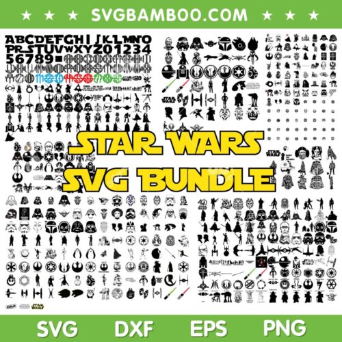 Star Wars Ultimate SVG Bundle, Starwars Silhouette SVG Bundle, The Mandalorian DXF SVG PNG EPS