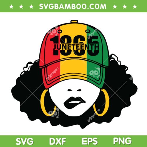 1865 Juneteenth Celebrate Black Girl SVG PNG, African American Girl Juneteenth SVG, Celebrate Black History DXF SVG PNG EPS
