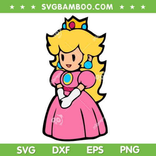 Super Mario Princess Peach SVG PNG, Princess Peach Crown Svg, Super Mario Princess DXF SVG PNG EPS