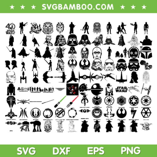 The Mandalorian Silhouette SVG Bundle, Star Wars Black SVG Bundle, The Mandalorian DXF SVG PNG EPS