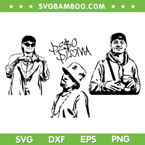 3 Files Peso Pluma SVG PNG, Hassan Emilio Kabande Laija SVG, Singer And Rapper DXF SVG PNG EPS