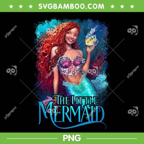 The Little Mermaid 2023 Poster PNG, Black Ariel Poster PNG, Black Mermaid PNG