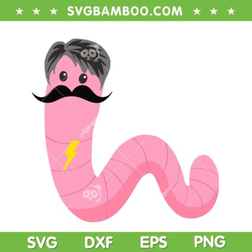 Worm Mustache SVG PNG, James Tom Ariana Reality SVG, Funny Cartoon Mustache DXF SVG PNG EPS