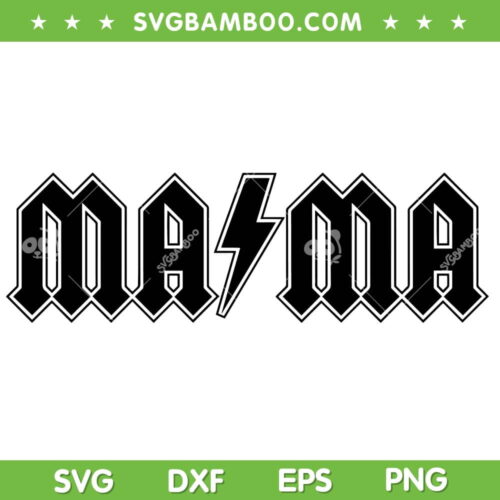 ACDC Mama SVG PNG, Rocker Mom SVG, Happy Mothers Day DXF SVG PNG EPS