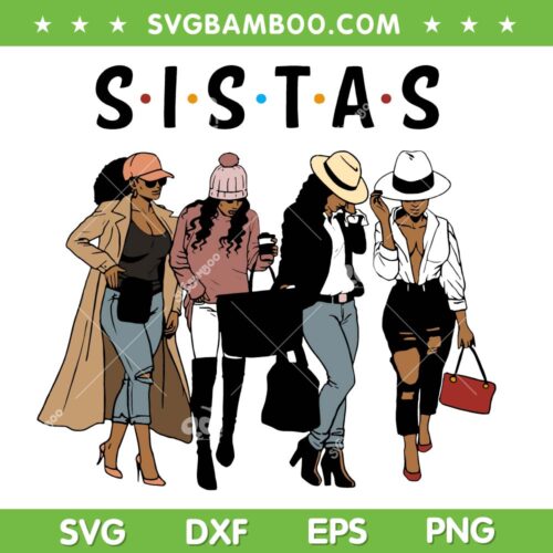 Afro Women Sistas SVG PNG, Black Girl Sistas Friends SVG, Afro Girl DXF SVG PNG EPS