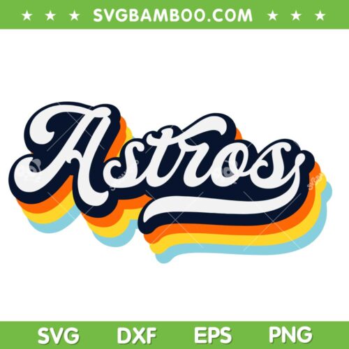 Astros Baseball Groovy SVG PNG, Houston Astros SVG, Houston Astros Baseball DXF SVG PNG EPS