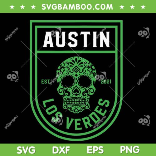 Austin Los Verdes SVG PNG, Skull Austin Soccer FC SVG, Austin Skull Logo DXF SVG PNG EPS