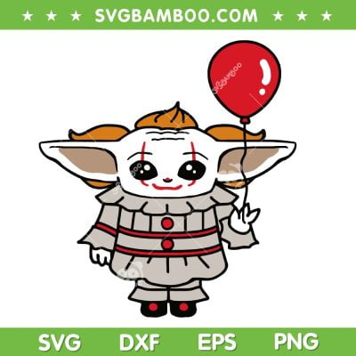 Baby Yoda IT Horror Movies SVG PNG, Halloween Baby Yoda SVG, Horror Movies Halloween DXF SVG PNG EPS