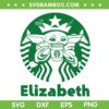 Baby Yoda Starbuck Elizabeth SVG PNG, Starbucks Baby Yoda SVG, Yoda Coffee DXF SVG PNG EPS